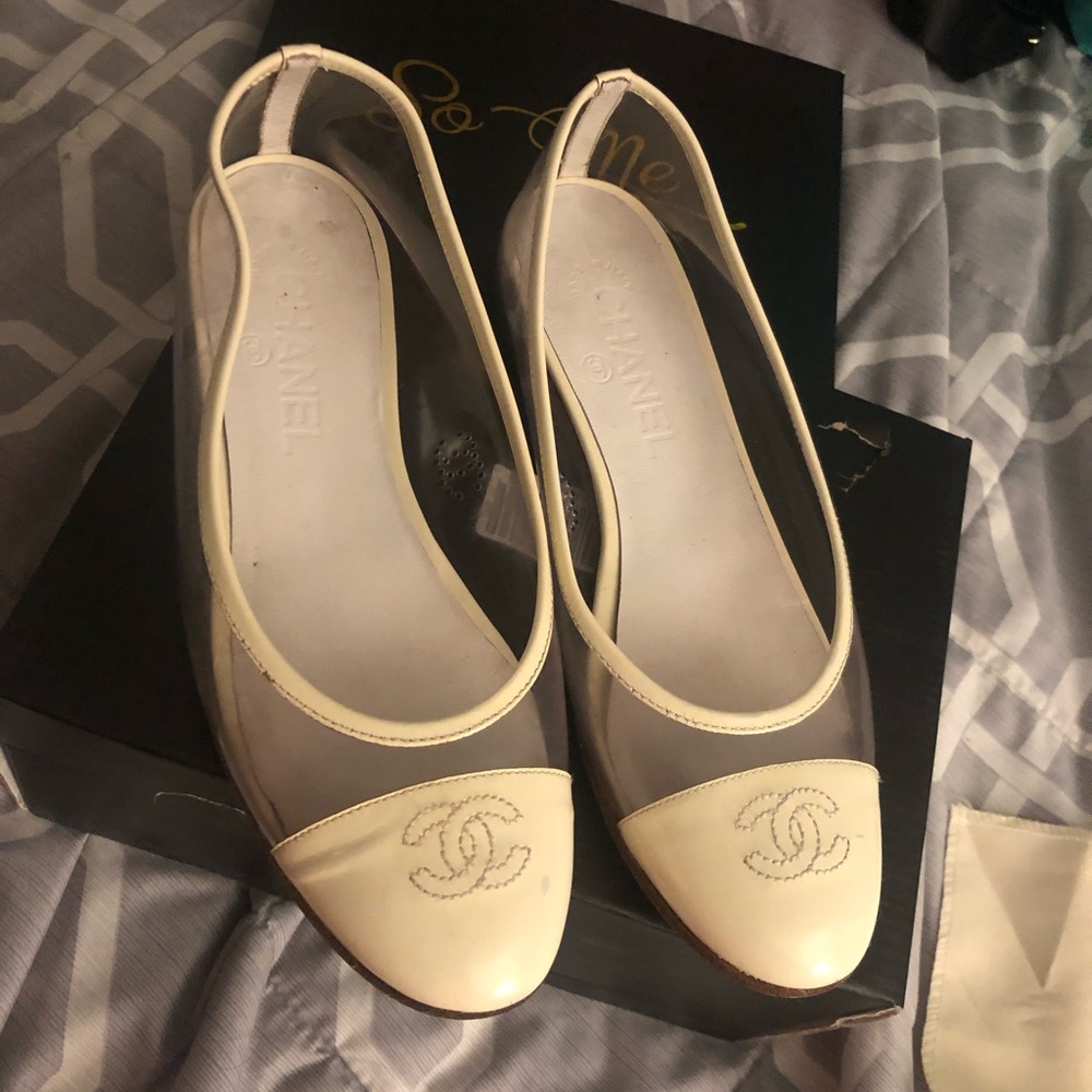 CHANEL CLEAR SLIP ON FLATS